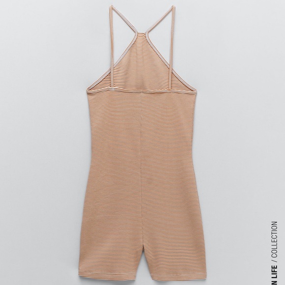 ZARA Striped High Neck Jumpsuit - Picture 3 of 4